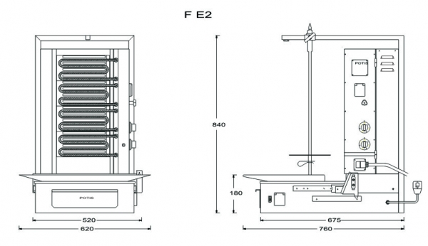 POTIS F E2 Dönergrill Gyrosgrill Döner Ocagi